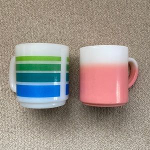 Mid Century Modern Milkglass Mugs